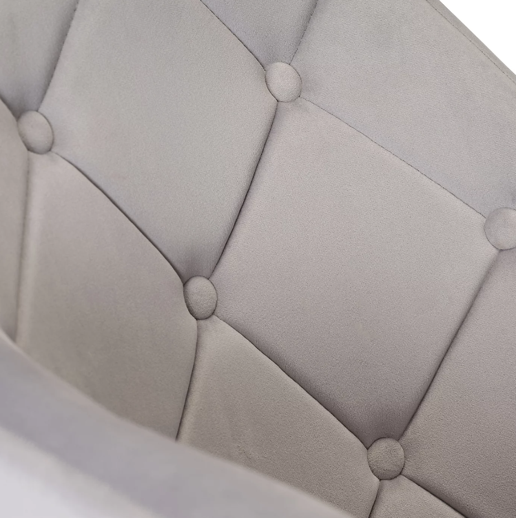Trevillet Office Chair Wingback Grey Velvet Effect Quilted (H)915(W)620(D)660mm - Image 1
