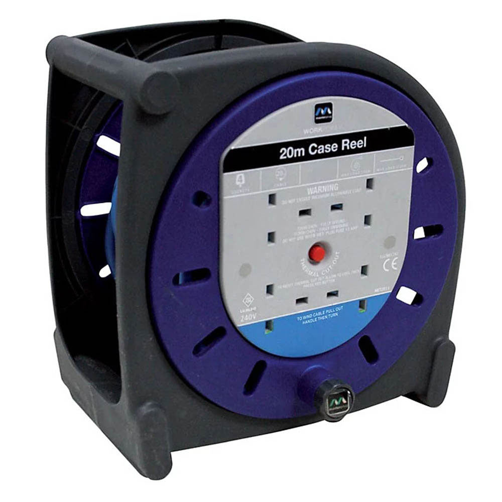 Cable Reel 4 Way Socket Extension Electrical Lead Durable 240V 10A IP44 (L)20m - Image 2