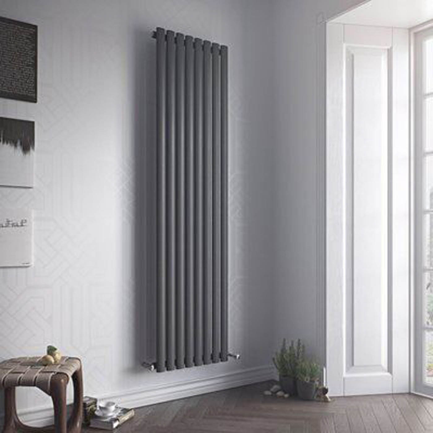 Ximax Designer Radiator Anthracite Vertical Central Heating Modern 180x23.6cm - Image 1