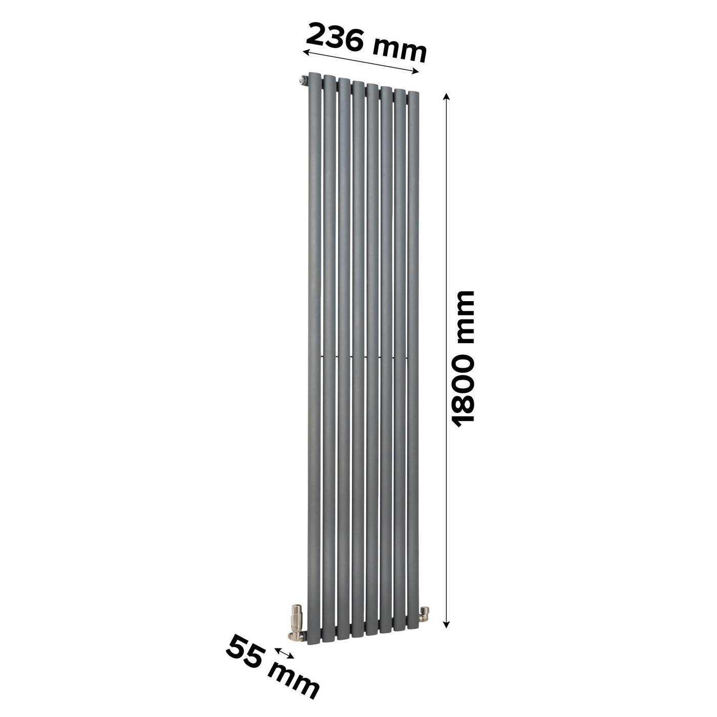 Ximax Vertical Designer Radiator Fortuna Anthracite 1562BTU (W)236 x (H)1800mm - Image 3