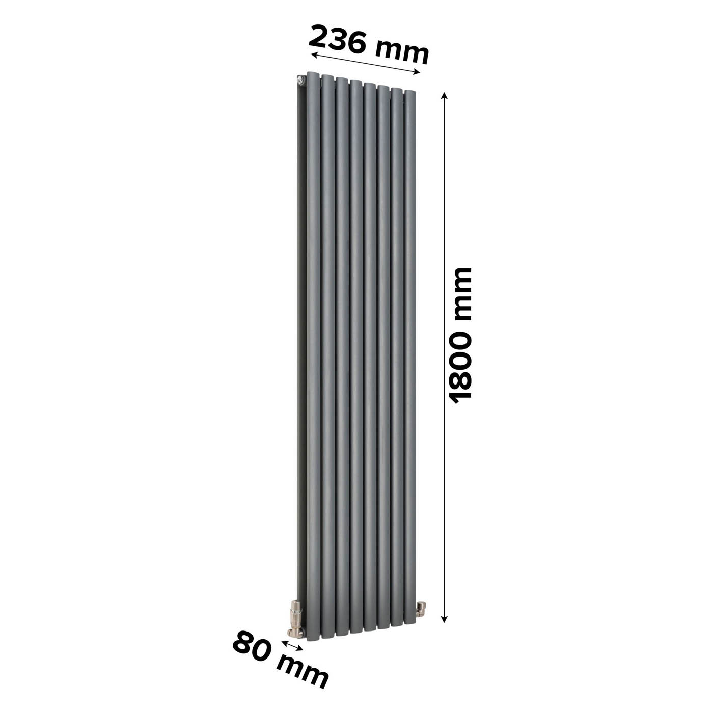 Designer Radiator Anthracite Vertical Steel Indoor Modern (H)180x(W)23.6cm - Image 4