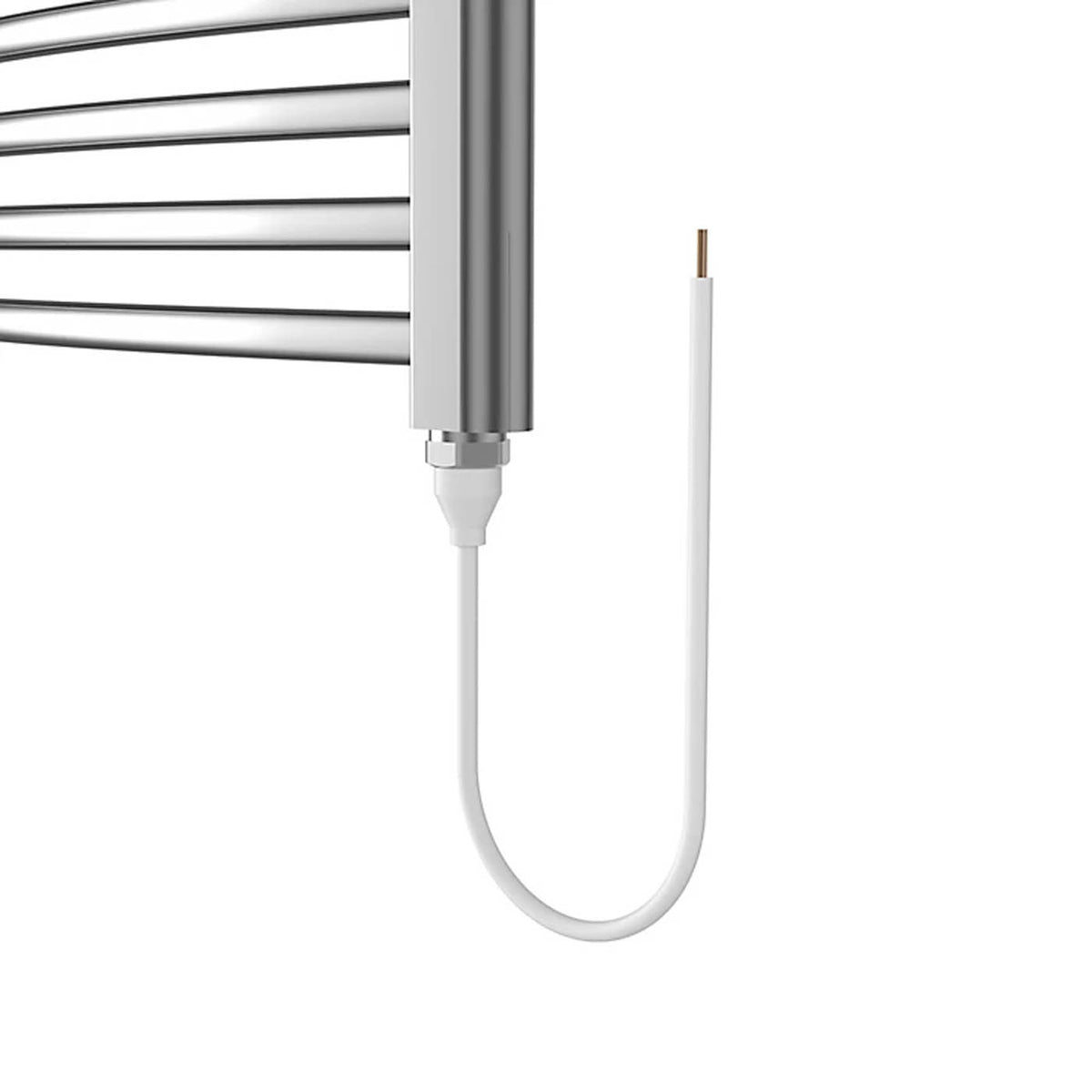 Electric Towel Rail Radiator Curved Chrome Compact Vertical Modern 700x400mm - Image 5