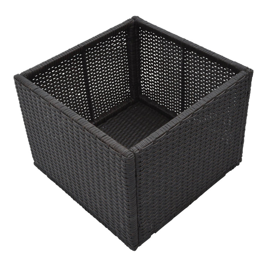 Square Planter Rattan Effect Lightweight (H)121cm (W)66cm - Image 1