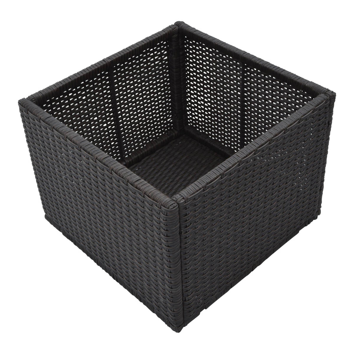 Square Planter Rattan Effect Lightweight (H)121cm (W)66cm - Image 1