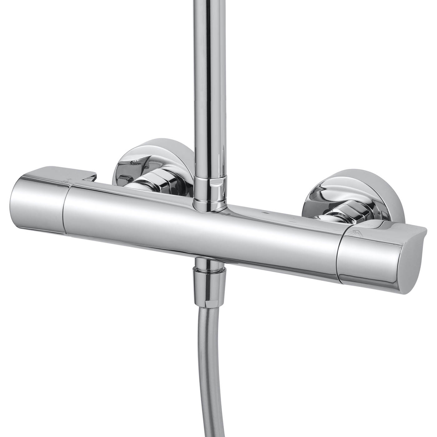Thermostatic Mixer Shower Diverter Chrome 3 Spray Pattern Brass Round Twin Head - Image 4