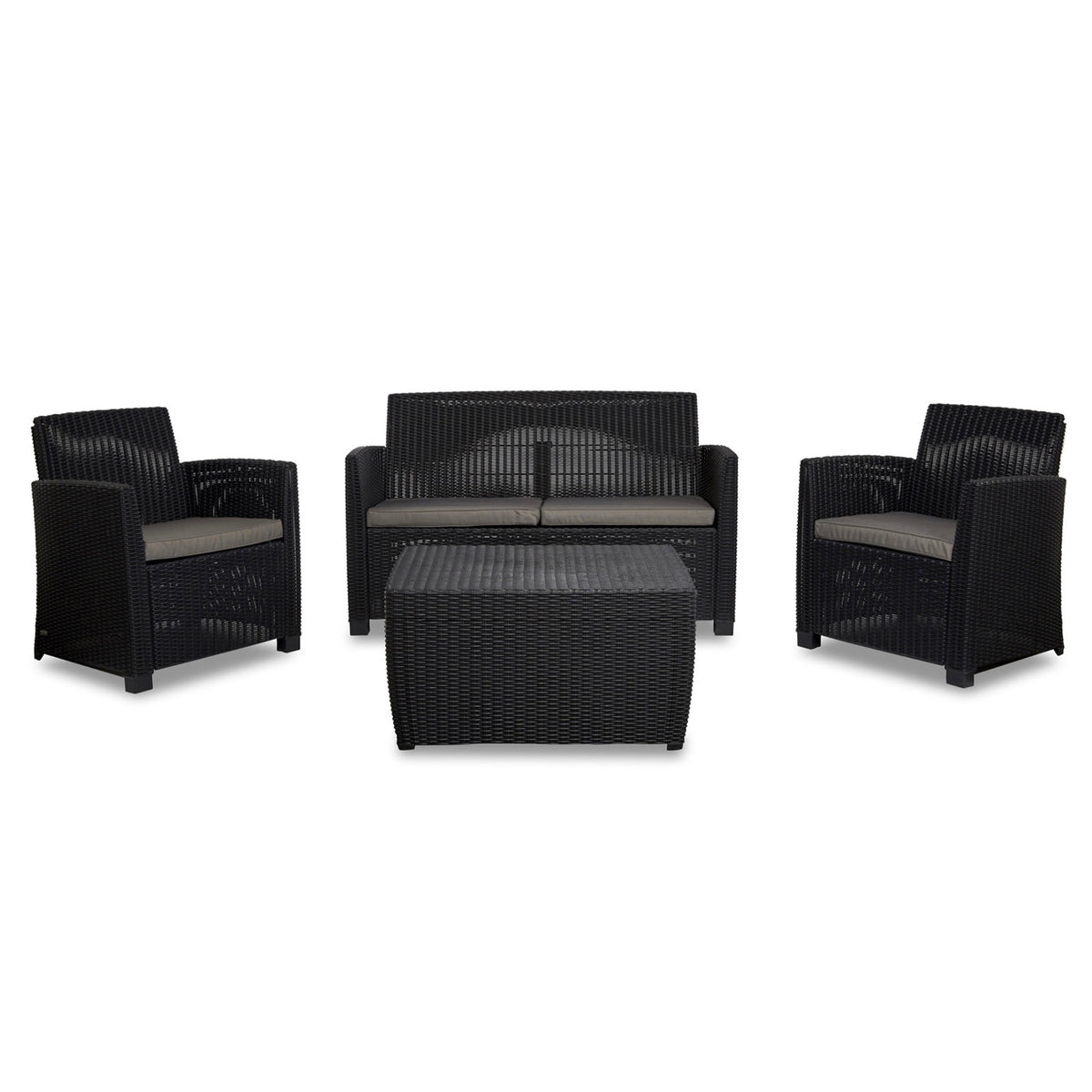 Rattan Garden Set 4 Seater Coffee Outdoor Furniture Sofa Storage 2 x Armchair - Image 2