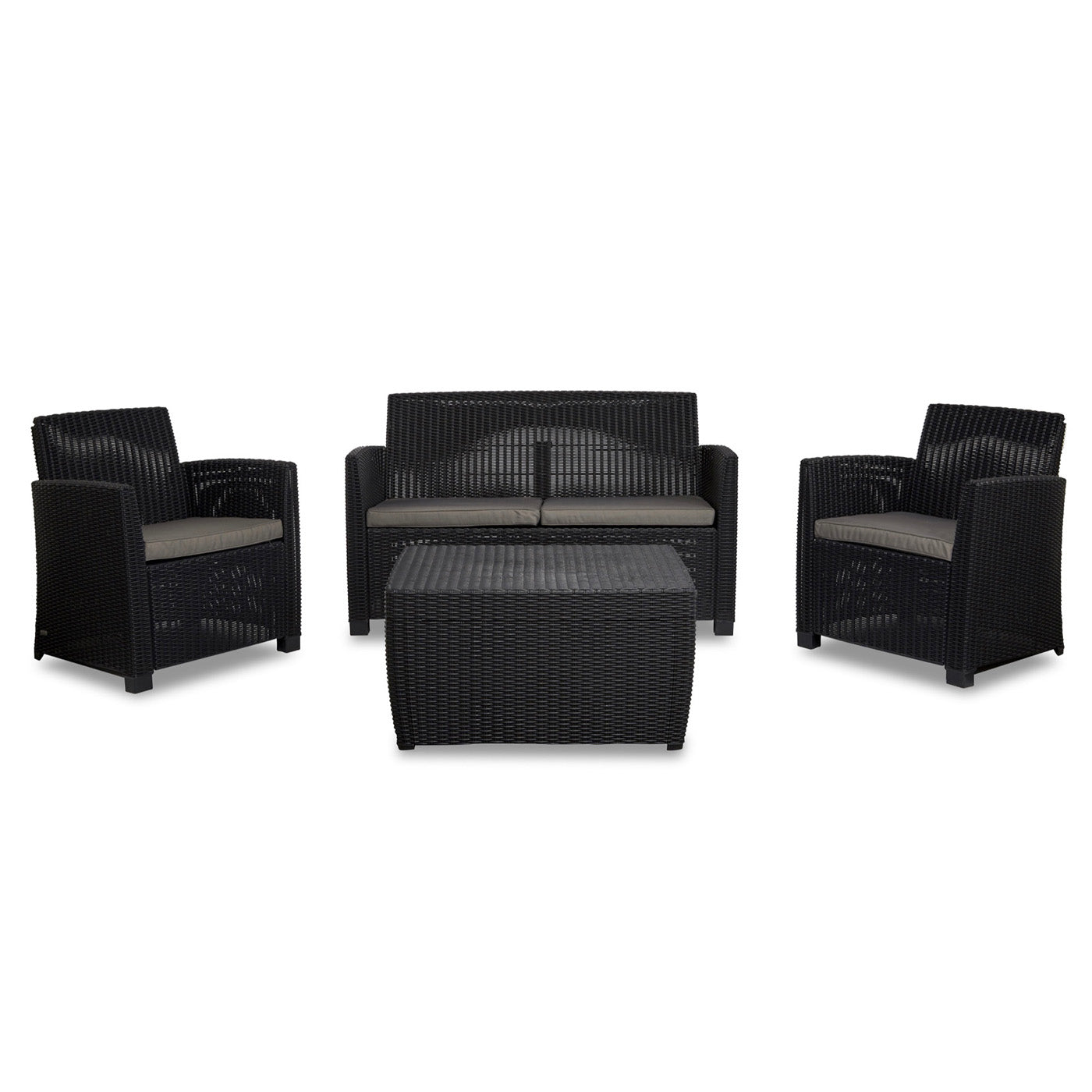Rattan Garden Set 4 Seater Coffee Outdoor Furniture Sofa Storage 2 x Armchair - Image 2