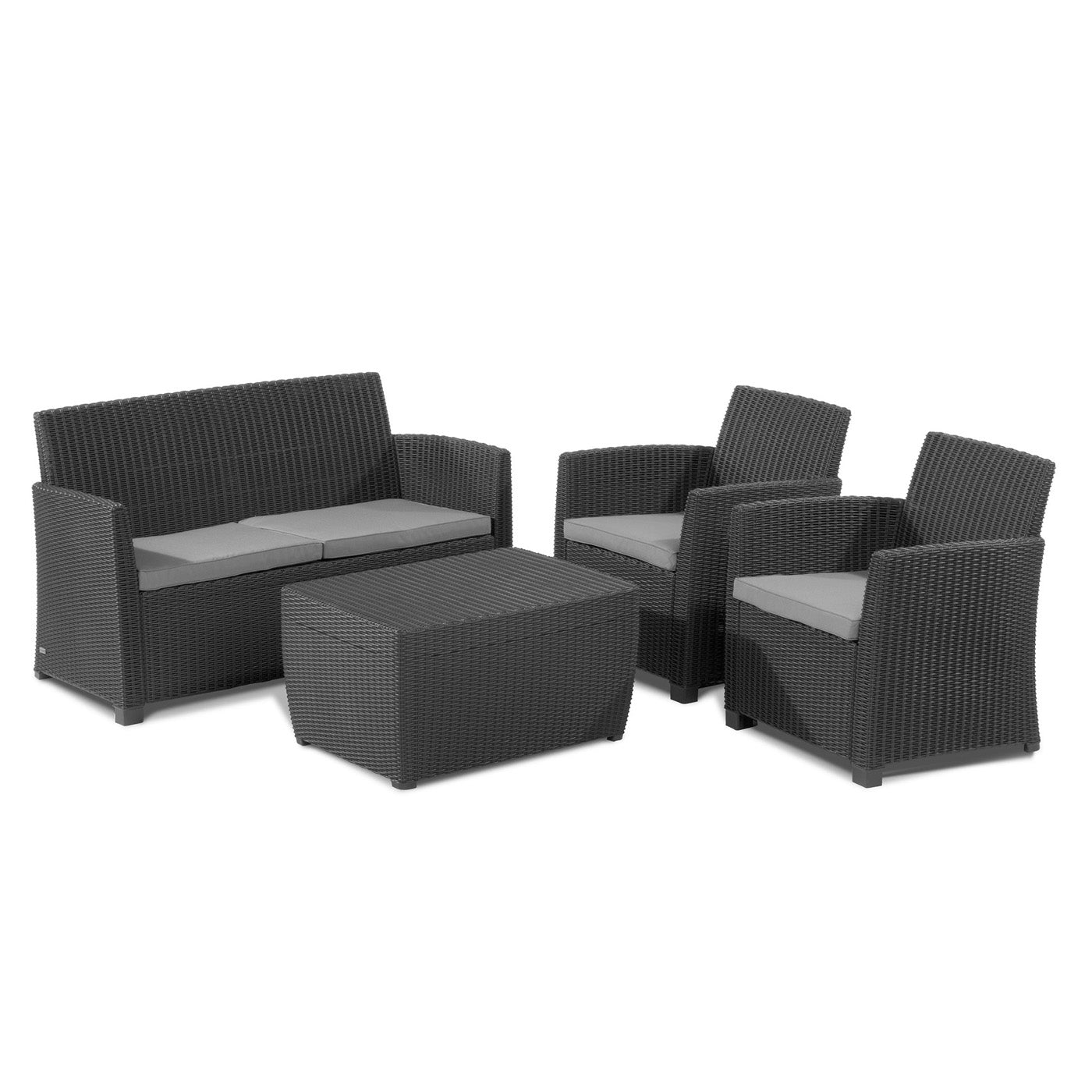 Rattan Garden Set 4 Seater Coffee Outdoor Furniture Sofa Storage 2 x Armchair - Image 8