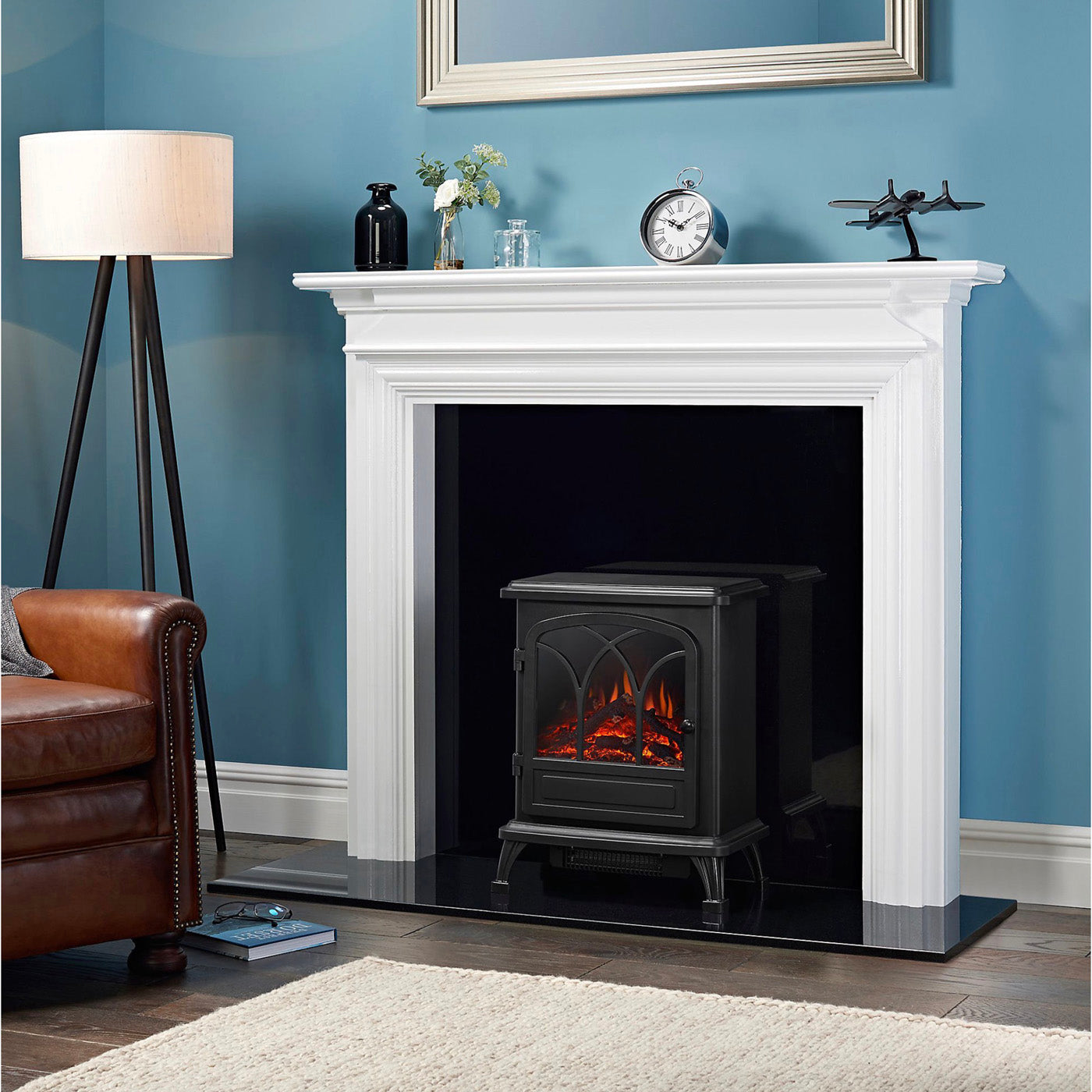 Focal Point Electric Stove Fireplace Black 5 Flame Effects Heater Freestanding - Image 4