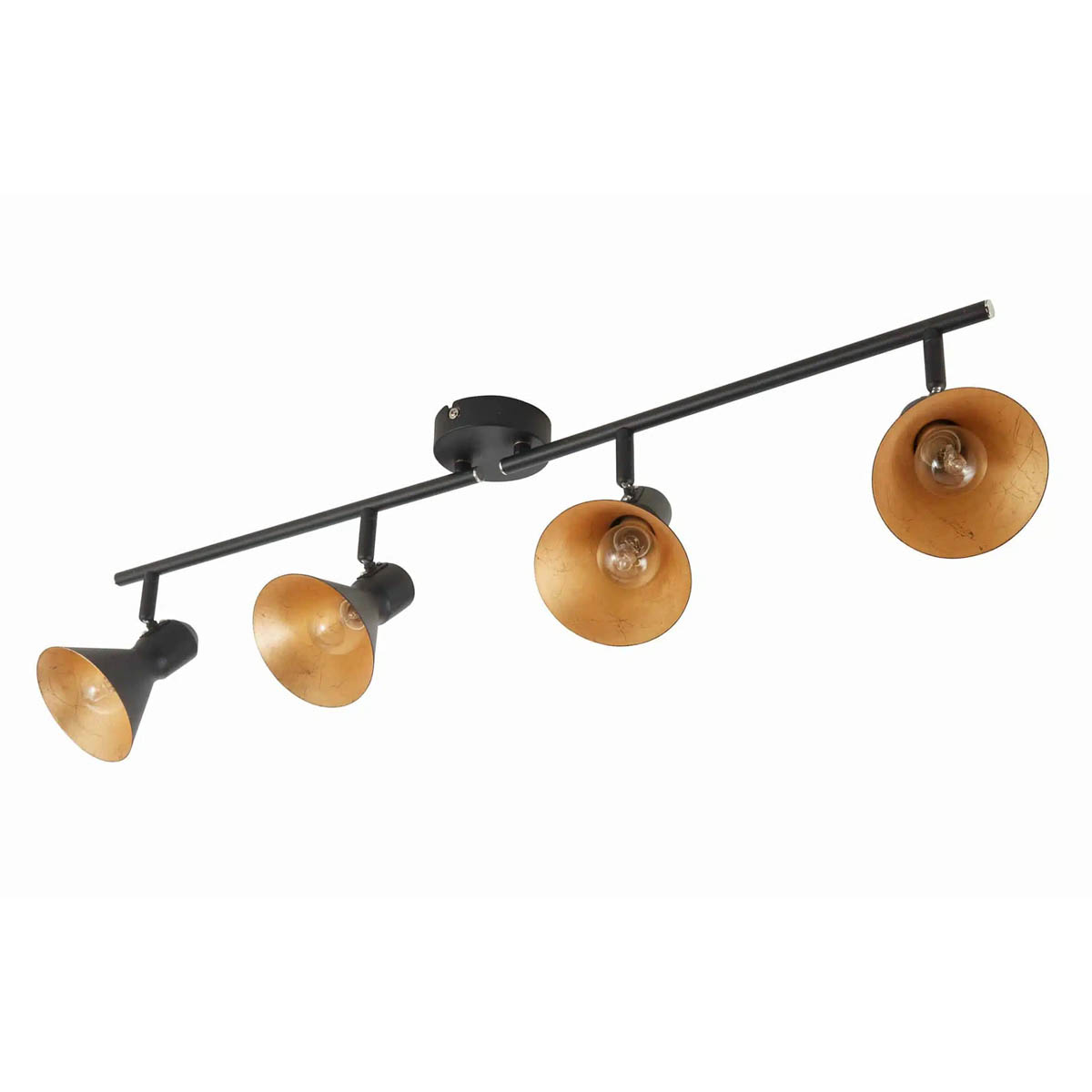 Ceiling Light Spotlight Bar 4 Way Matt Black Gold Dimmable Kitcken Bar Lamp - Image 1