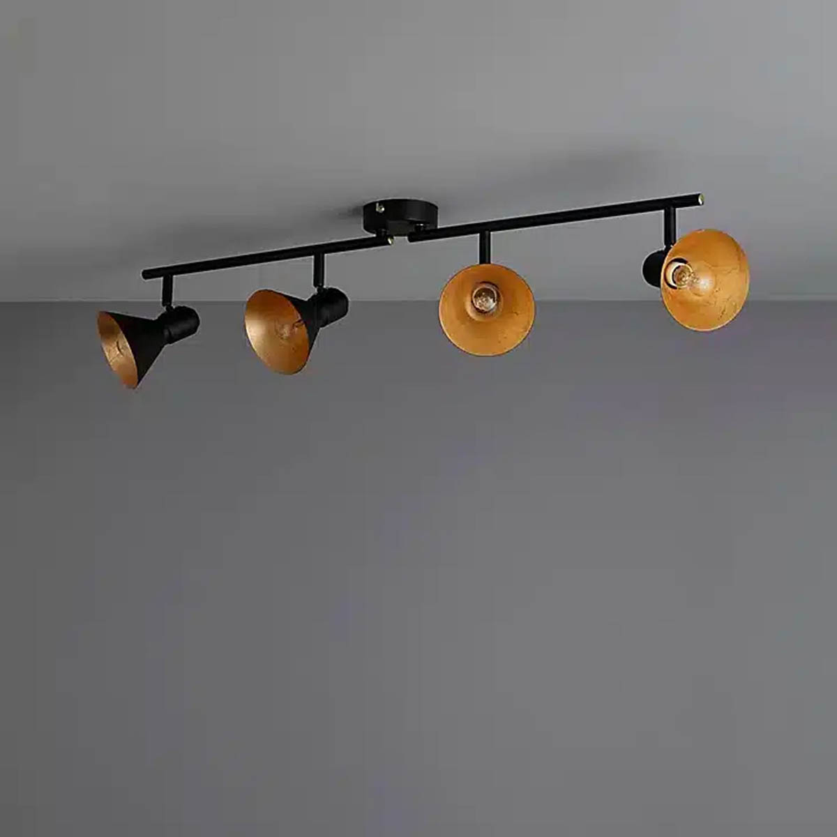 Ceiling Light Spotlight Bar 4 Way Matt Black Gold Dimmable Kitcken Bar Lamp - Image 2