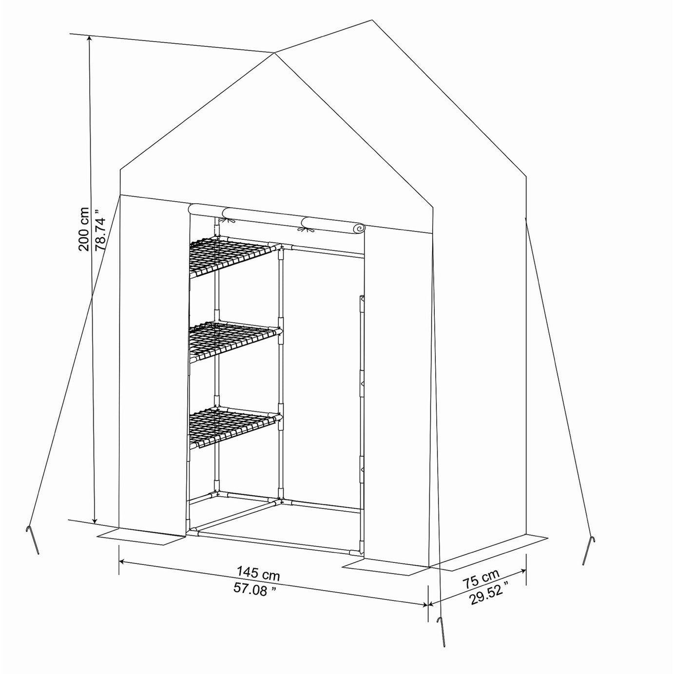 Greenhouse Plastic Covers Frame Garden Plant Grow Storage Shelves Waterproof - Image 7