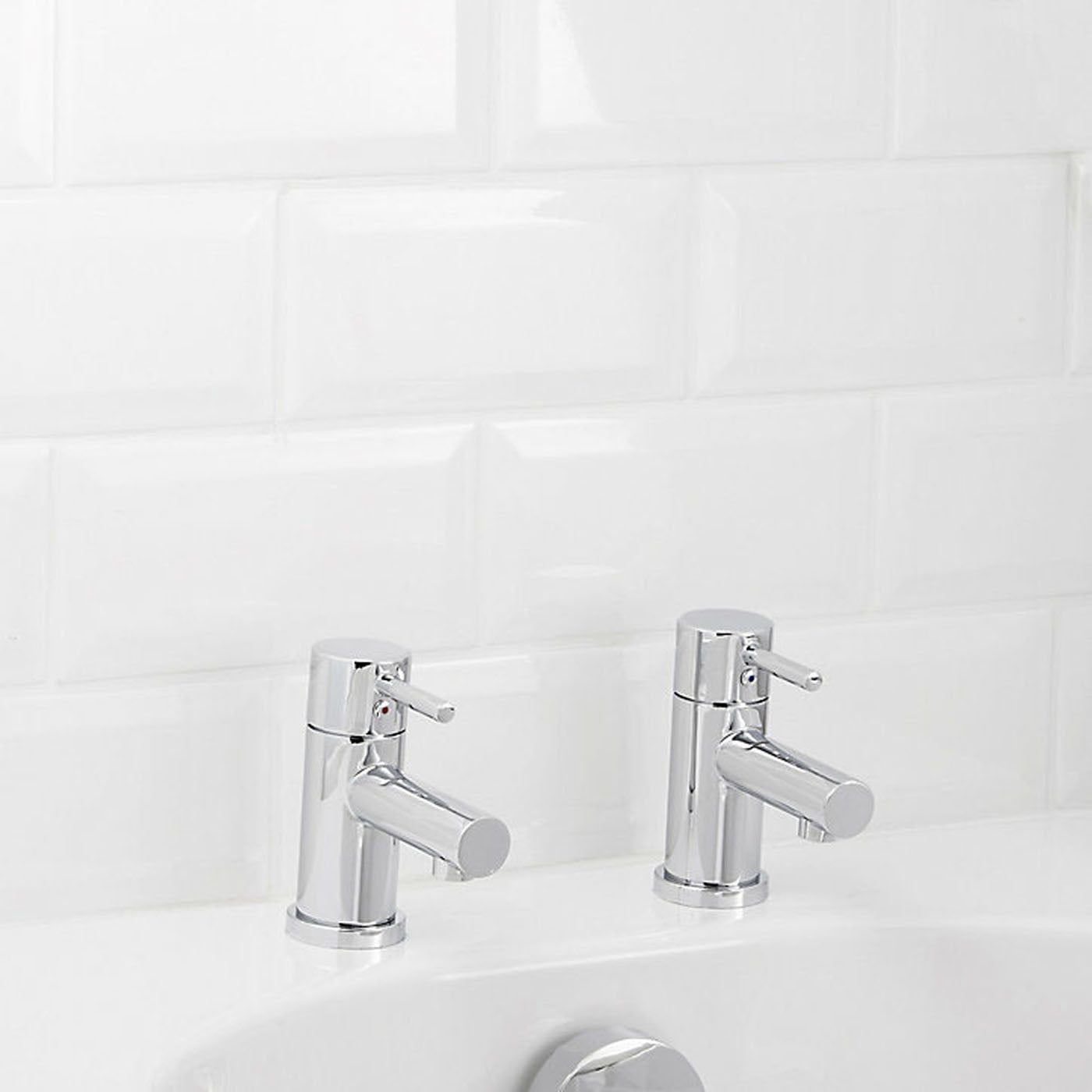 Bath Pillar Taps Pair Bathroom Tub Filler Brass Chrome Plated For High Pressure - Image 2