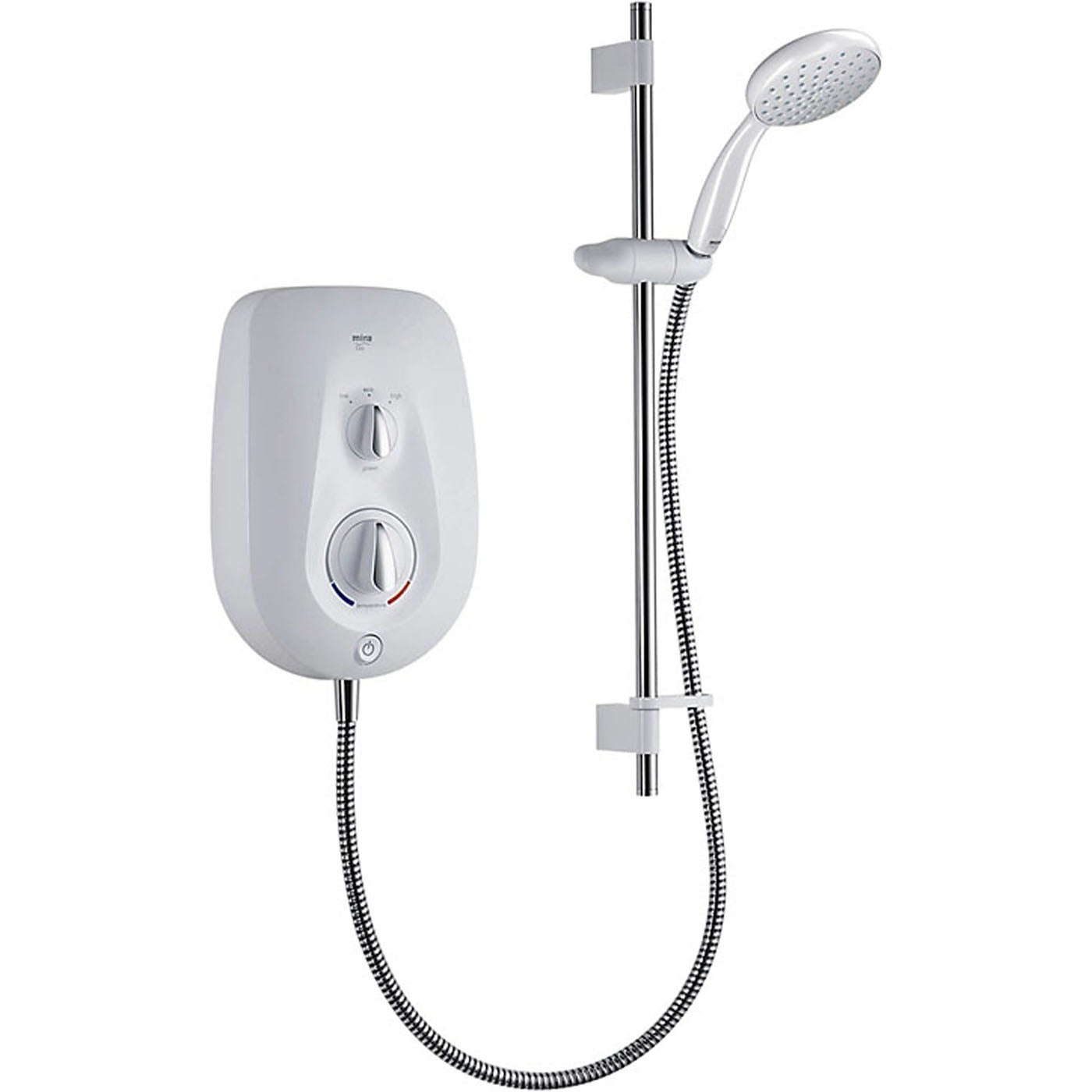 Mira Electric Shower White Gloss Finish Round Head Single Spray 10.8kW - Image 2
