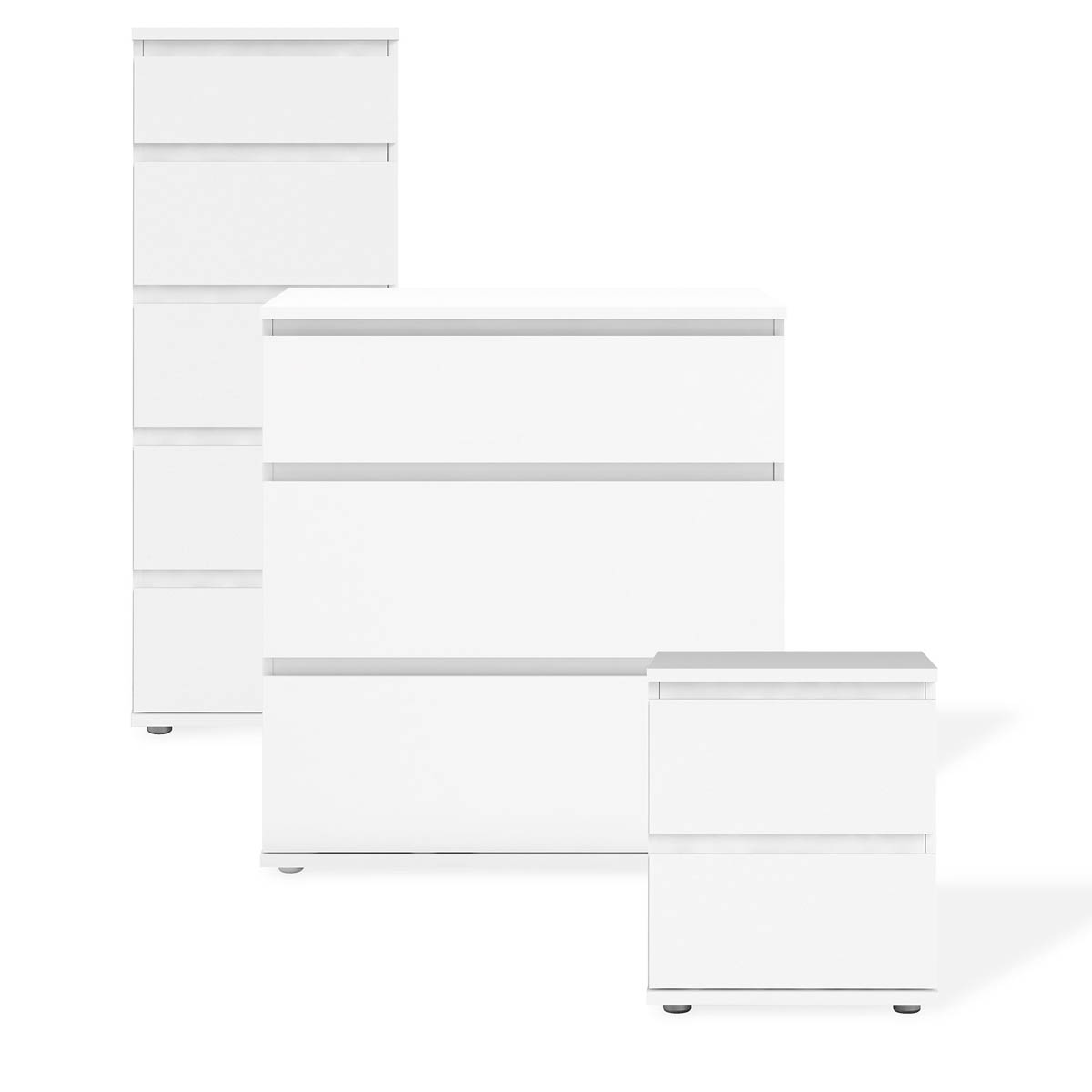 Nova Chest Of Drawers 5 Drawer Matt White Modern (H)1065 (W)400 (D)400mm - Image 2