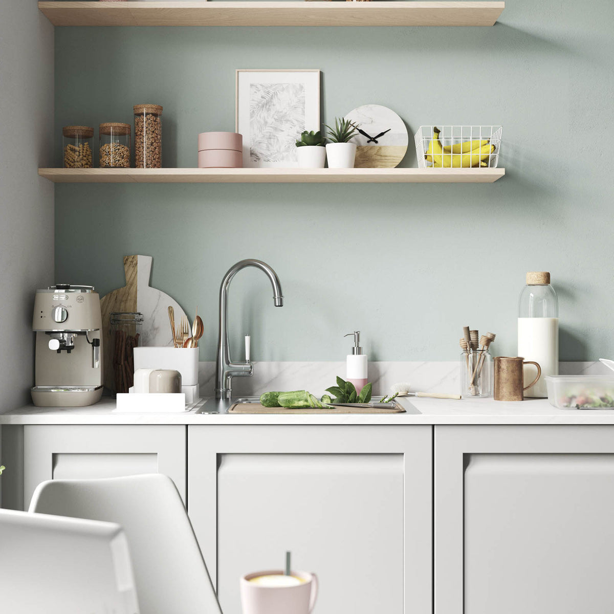 Kitchen Cabinet Door Garcinia Matt Grey Integrated Handle Modern W60xH71.5xT2cm - Image 6
