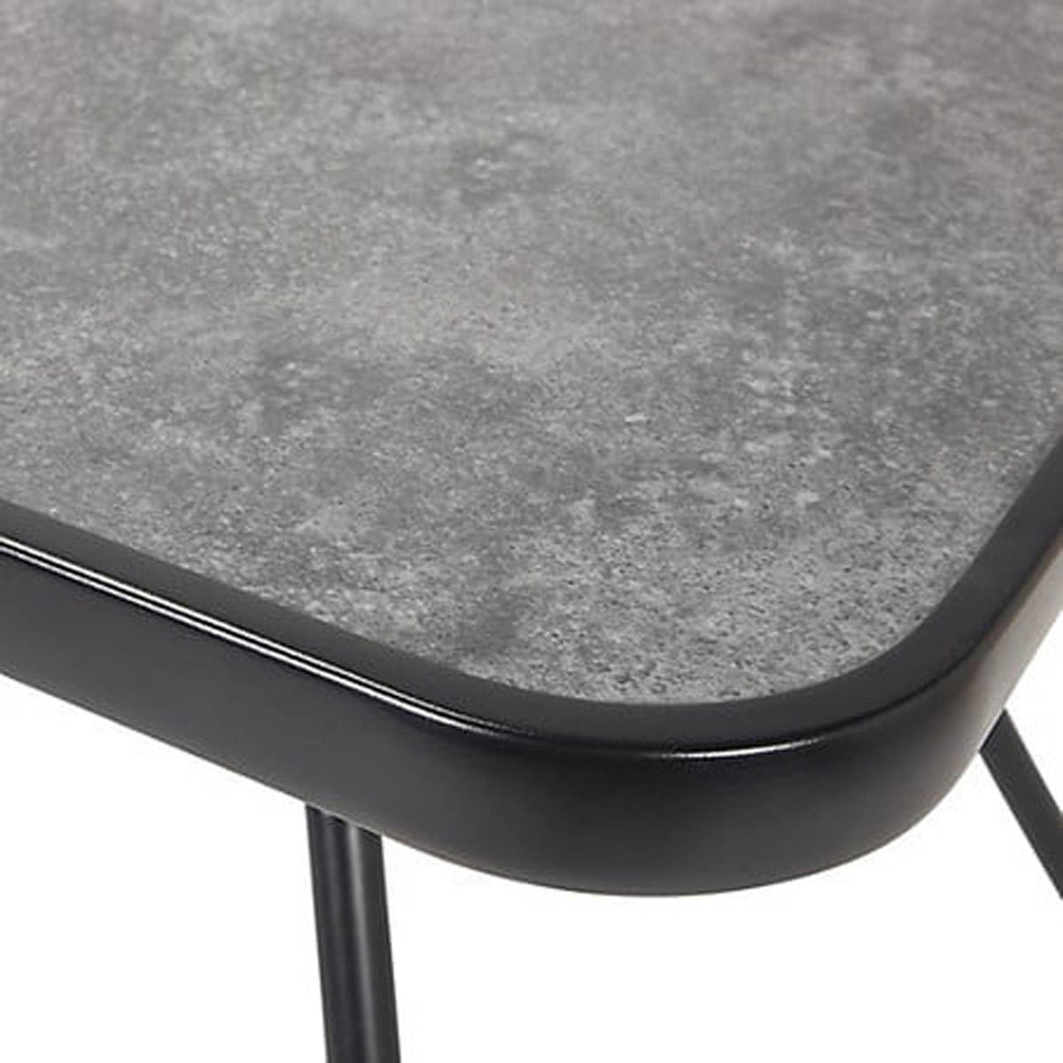 Outdoor 6 Seater Dining Set Matt Black Metal Foldable Durable Comfortable - Image 4