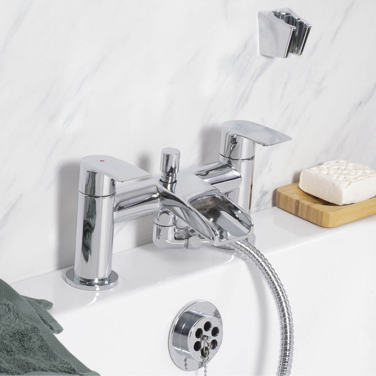 Bristan Bath Filler Tap Mixer With Hand Held Set Chrome ¼ Turn Contemporary - Image 3