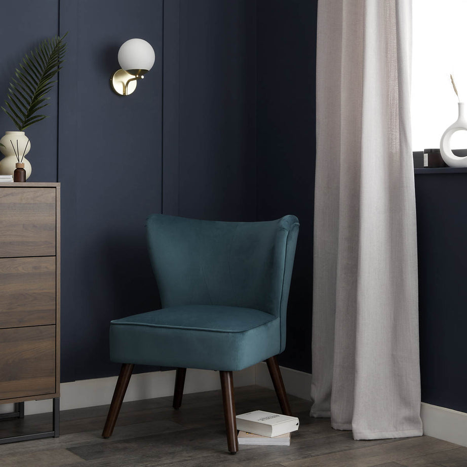 Zorita Occasional Chair Teal Velvet Effect Rectangular (H)830 (W)650 (D)715mm - Image 3