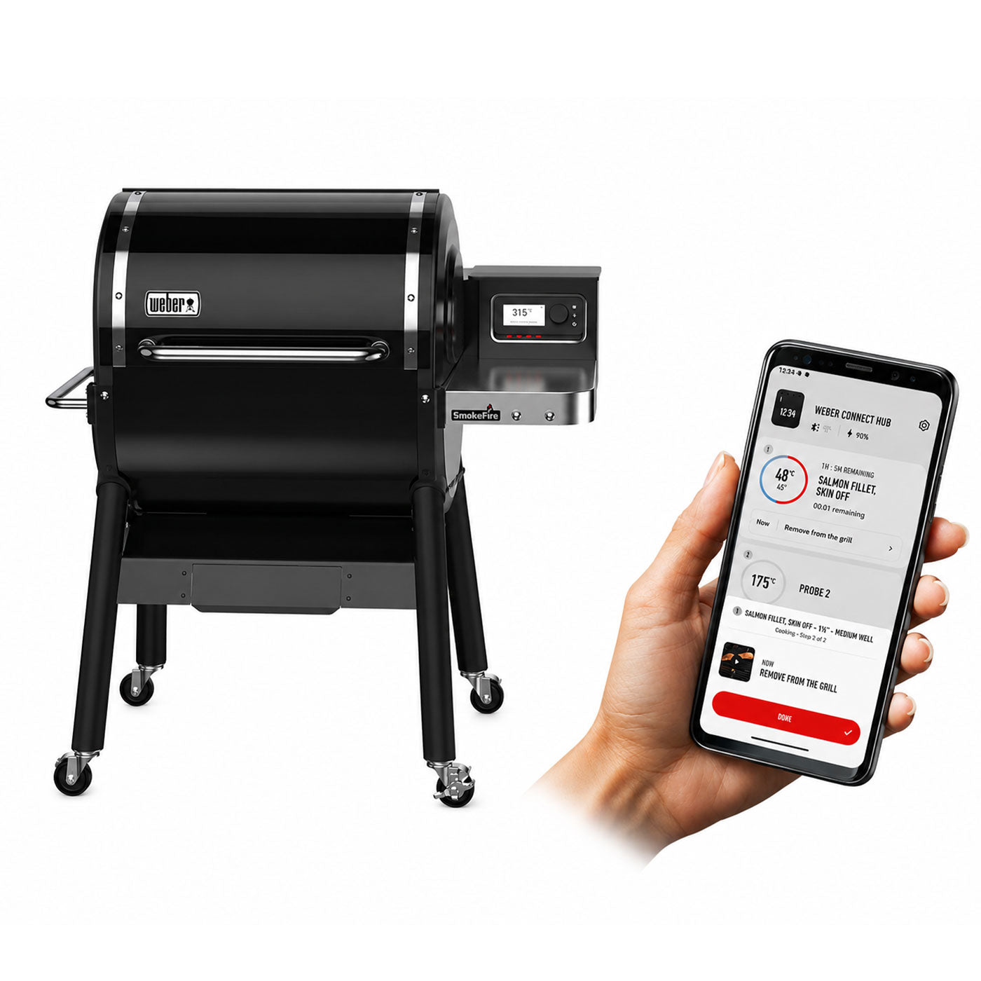 Weber Barbecue BBQ SmokeFire EX4 Wood Pellet Grill Wheeled With Night Light - Image 1