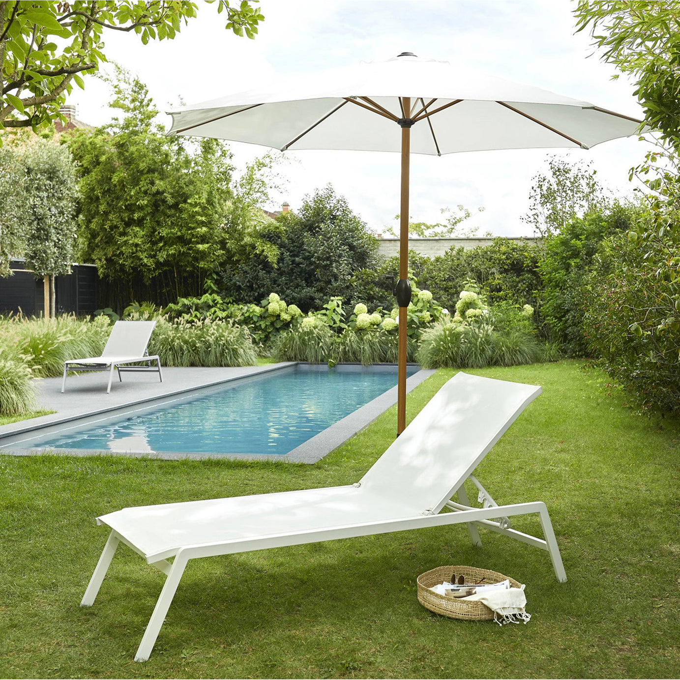 Parasol Garden 3m Bright White Patio Outdoor Market Sun Shade - Image 2