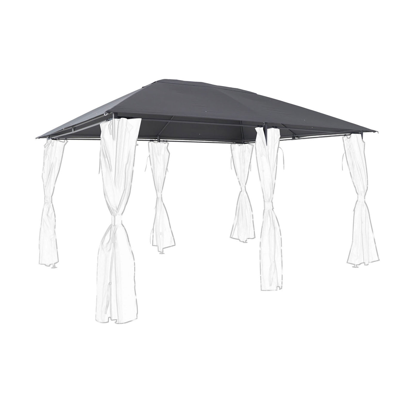 GoodHome Gazebo Roof Cover Replacement Curtain Grey Water Repellent Durable 4x3M - Image 1