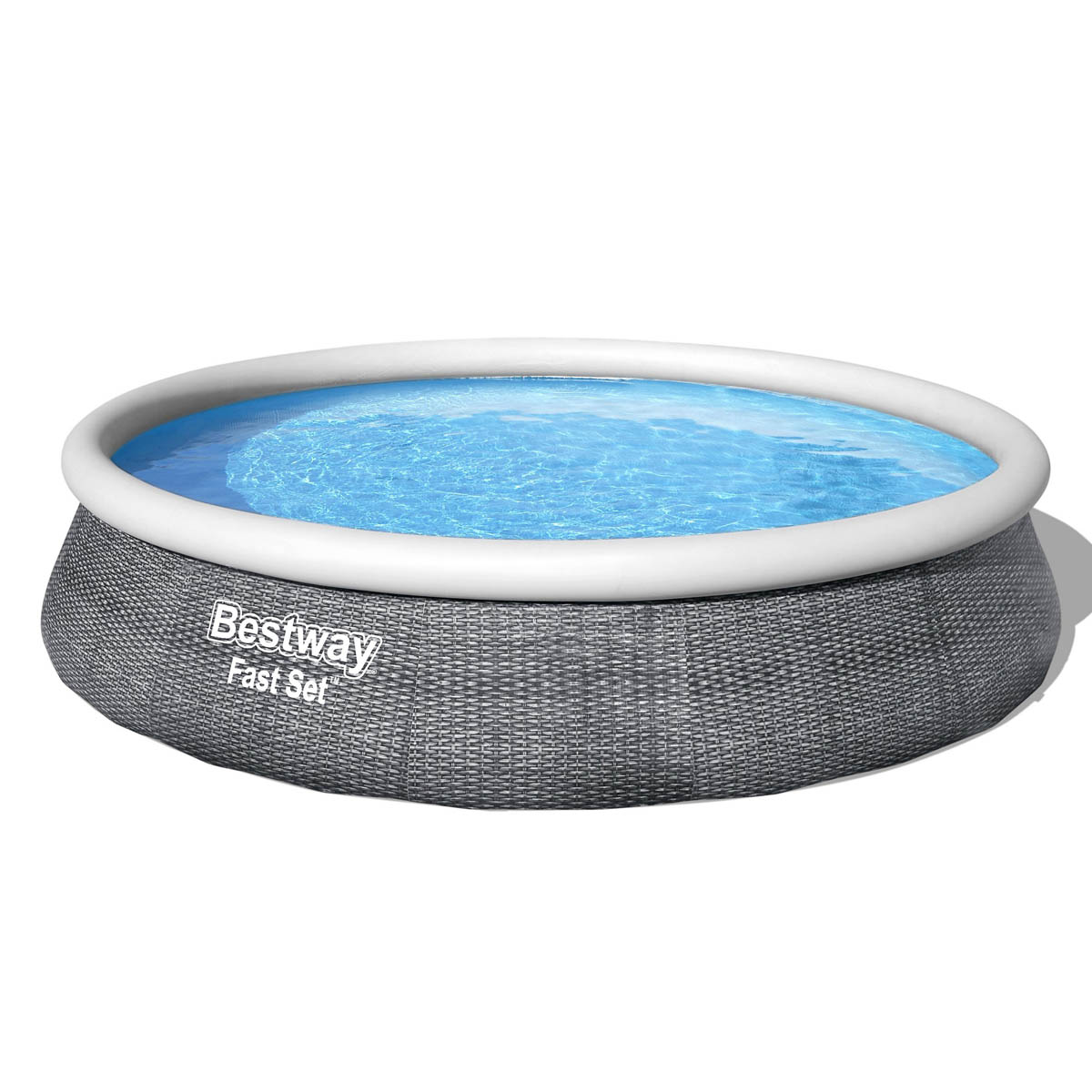 Bestway Garden Pool Inflatable Family Round Grey With Pump (L) 396 x (H) 84cm - Image 1