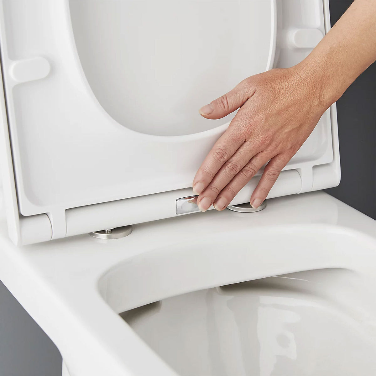 GoodHome Teesta Close Coupled Rimless Toilet Dual Flush Soft Close Seat - Image 5