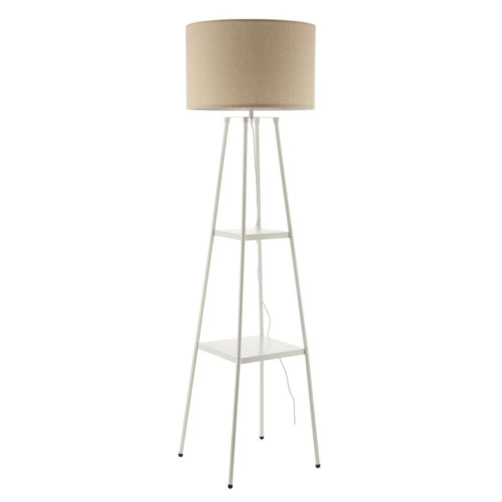 Floor Lamp With Shelf White Storage Display Modern Standing Lounge Light Home - Image 3