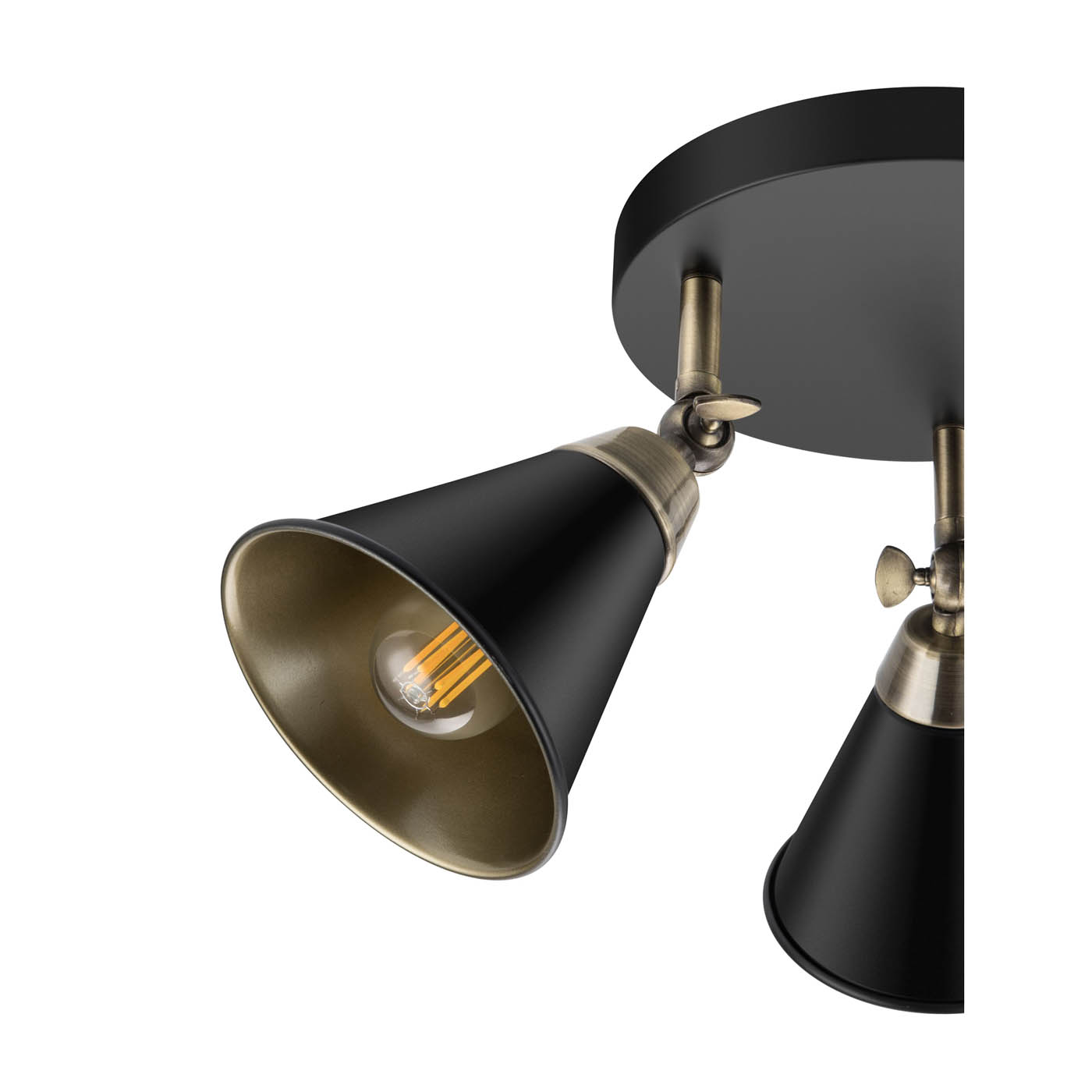 LED Ceiling Spotlight 3 Way Multi Arm Matt Antique Brass Effect Modern Kitchen - Image 4