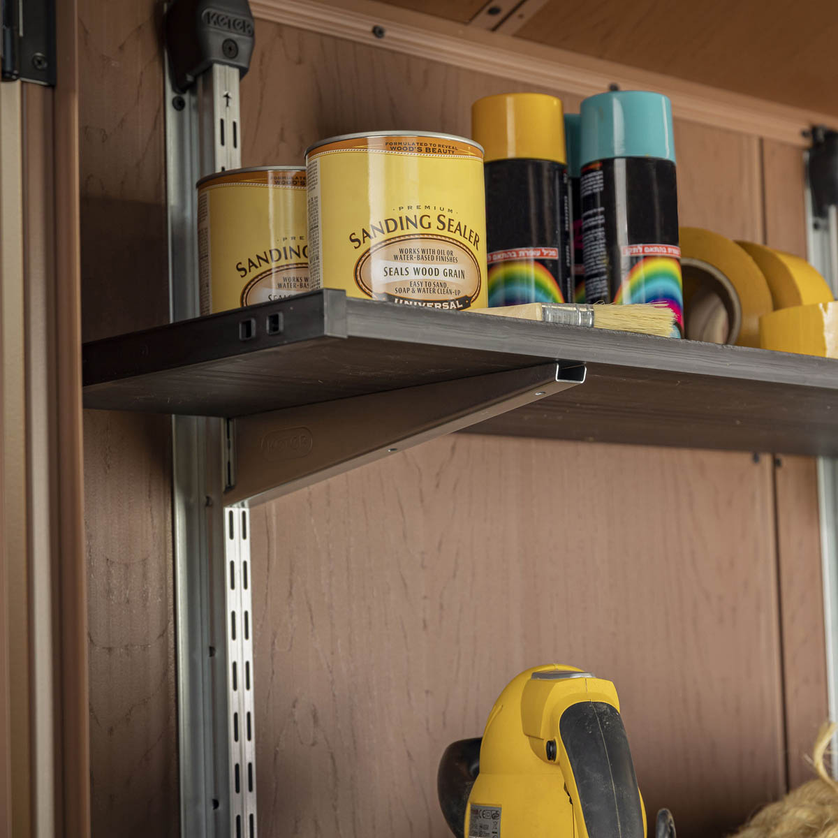 Keter Shelving Unit 3 Shelf Steel Storage Adjustable Garage Shed Organizer - Image 5