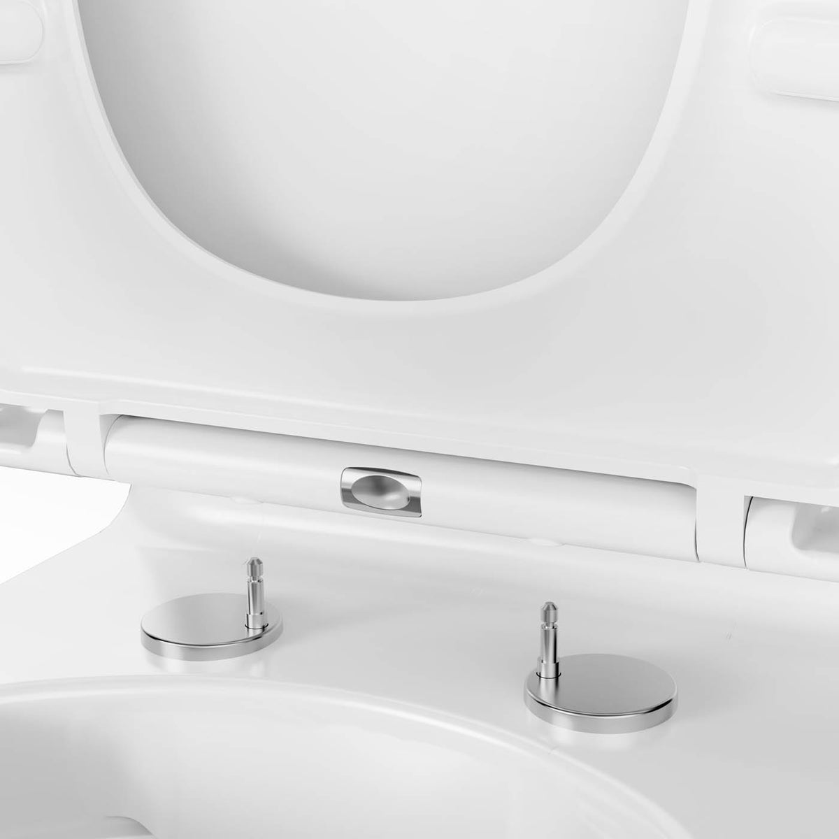 Toilet Set with Soft Close Seat Exposed Cistern White Rimless Square Bathroom WC - Image 2
