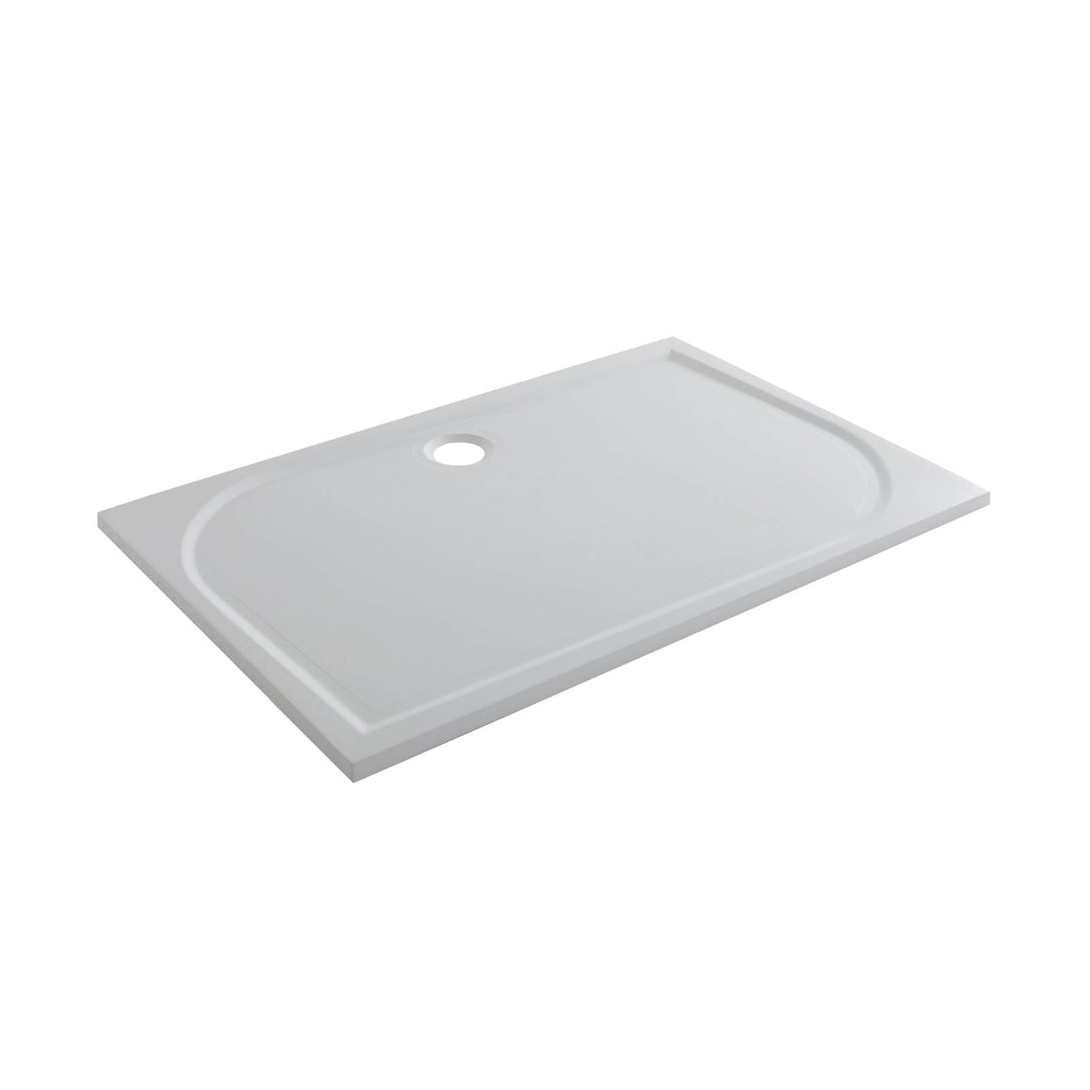 Shower Tray Gloss White Rectangular Reversible Drainer 28mm Bathroom Modern - Image 5