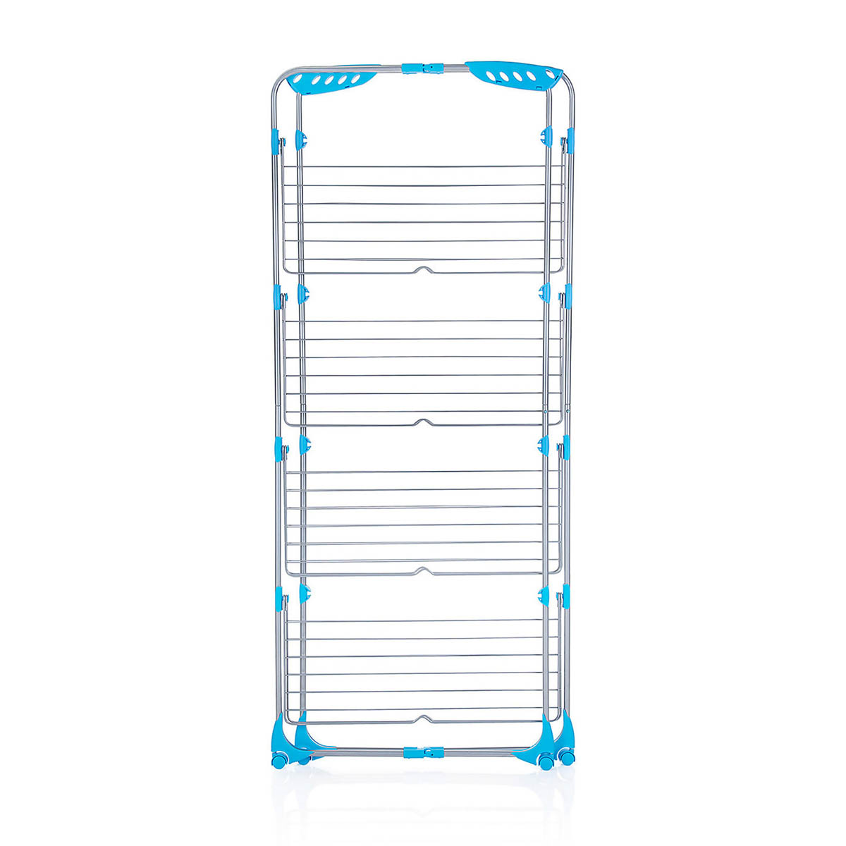 Clothes Airer Laundry Dryer Rack Indoor 4 Tier For Long Items Foldable Wheels - Image 3