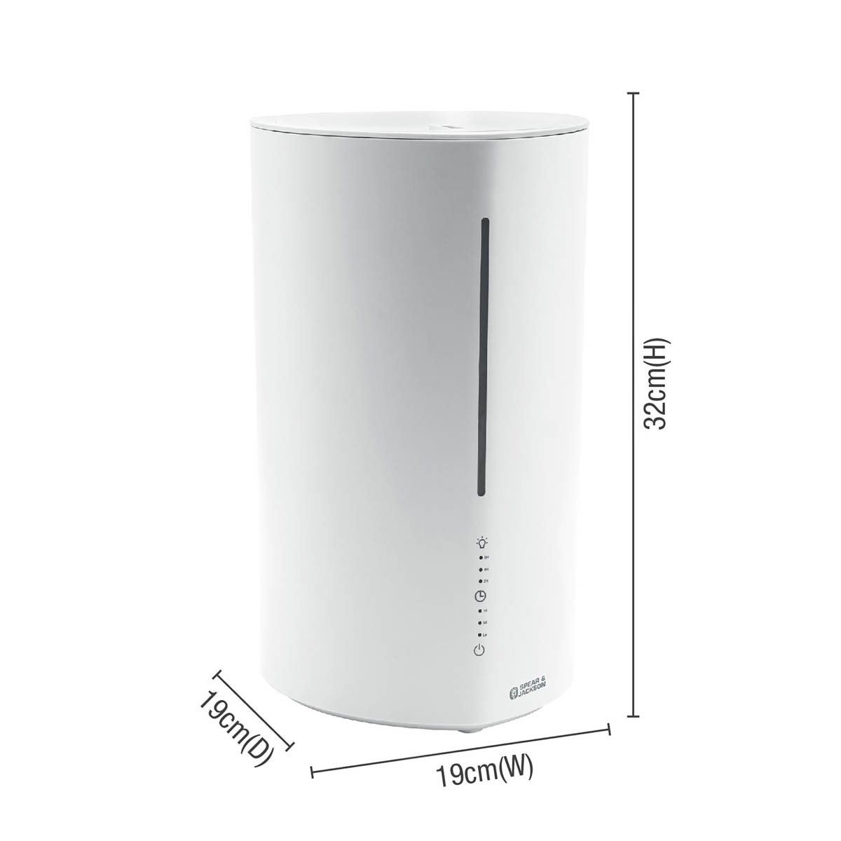 Spear & Jackson Air Humidifier 3L Plastic White 3 Settings LED Night Light - Image 3