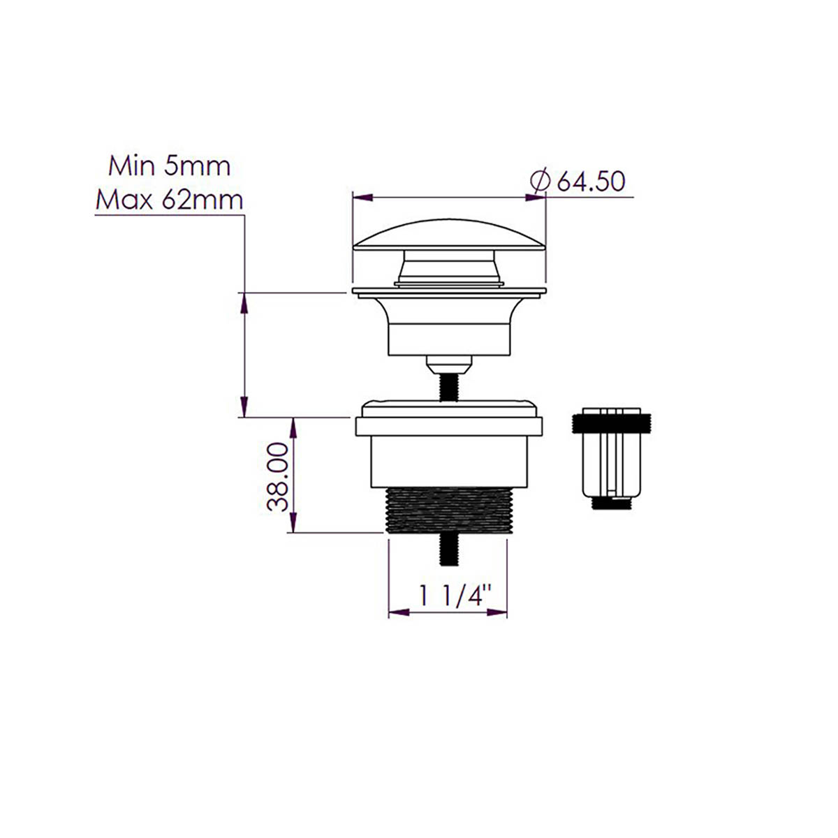 Bathroom Basin Tap Mixer Matt Black Single Lever Brass Ceramic Cartridge - Image 2