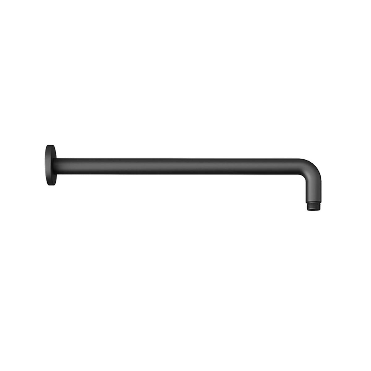 Aquadry Shower Arm Extension Fixed Curved Matt Black Brass Wall Mounted - Image 1