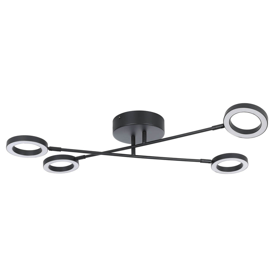 LED Ceiling Light Matt Black 4 Way Multi Arm Modern Warm White Dimmable - Image 2