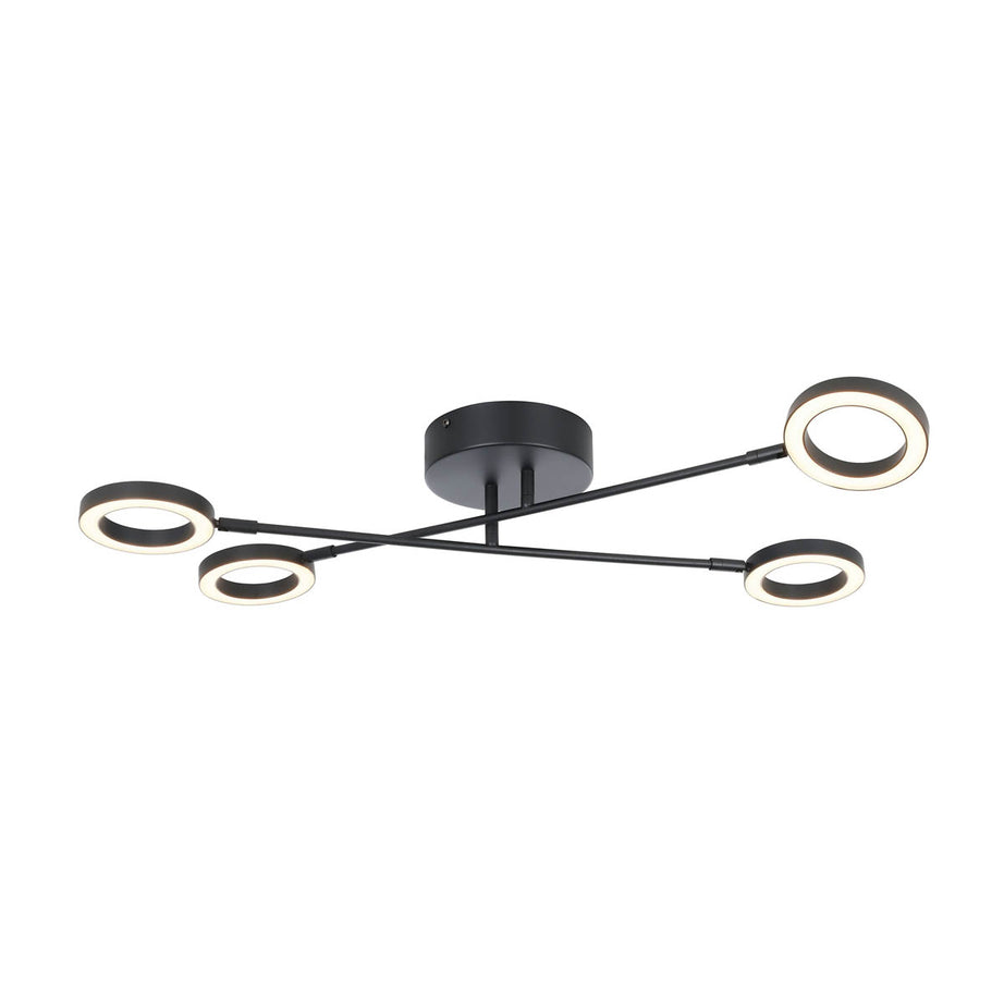 LED Ceiling Light Matt Black 4 Way Multi Arm Modern Warm White Dimmable - Image 6