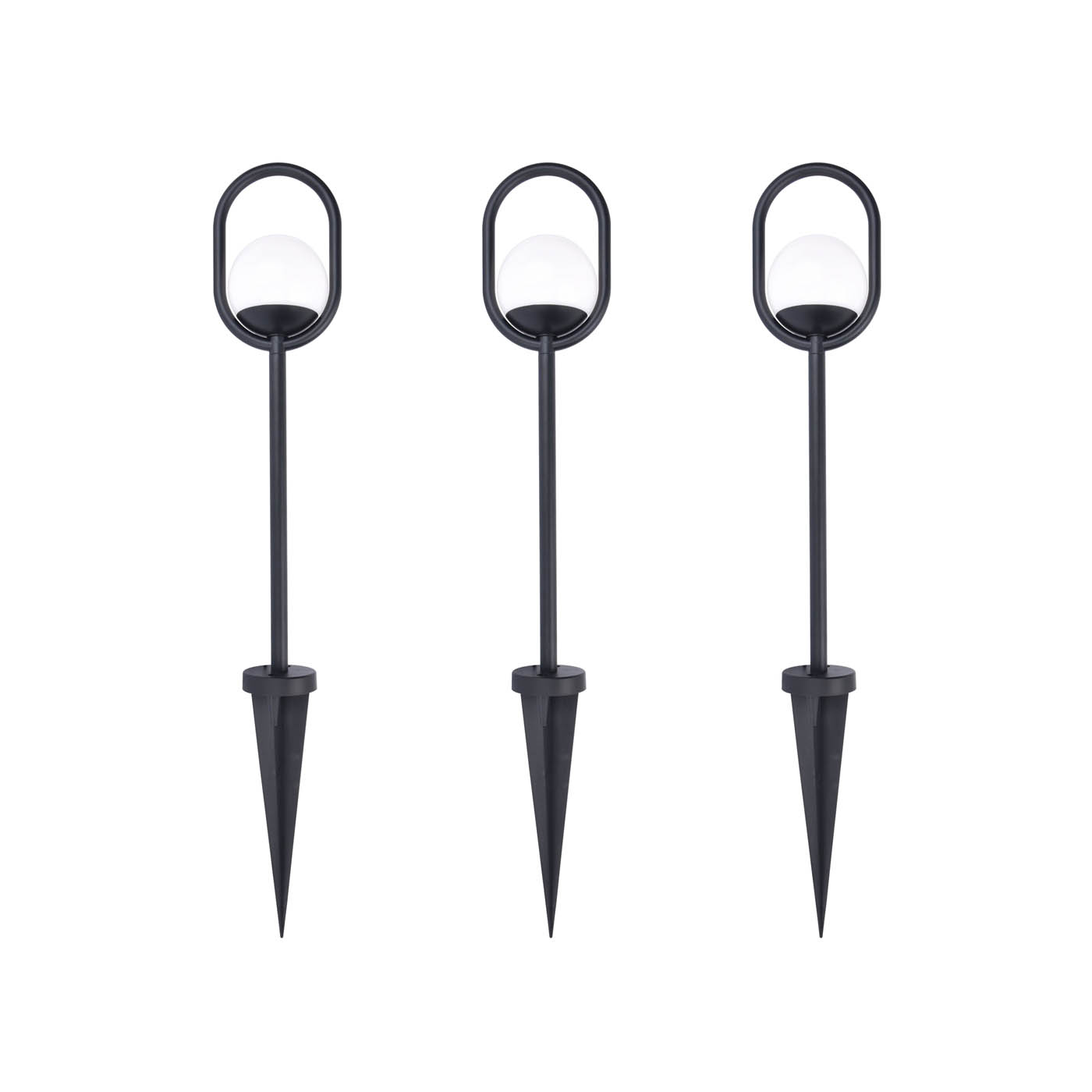 LED Stake Light Matt Black Outdoor Plastic Neutral White 100lm 4.8W Pack Of 3 - Image 5