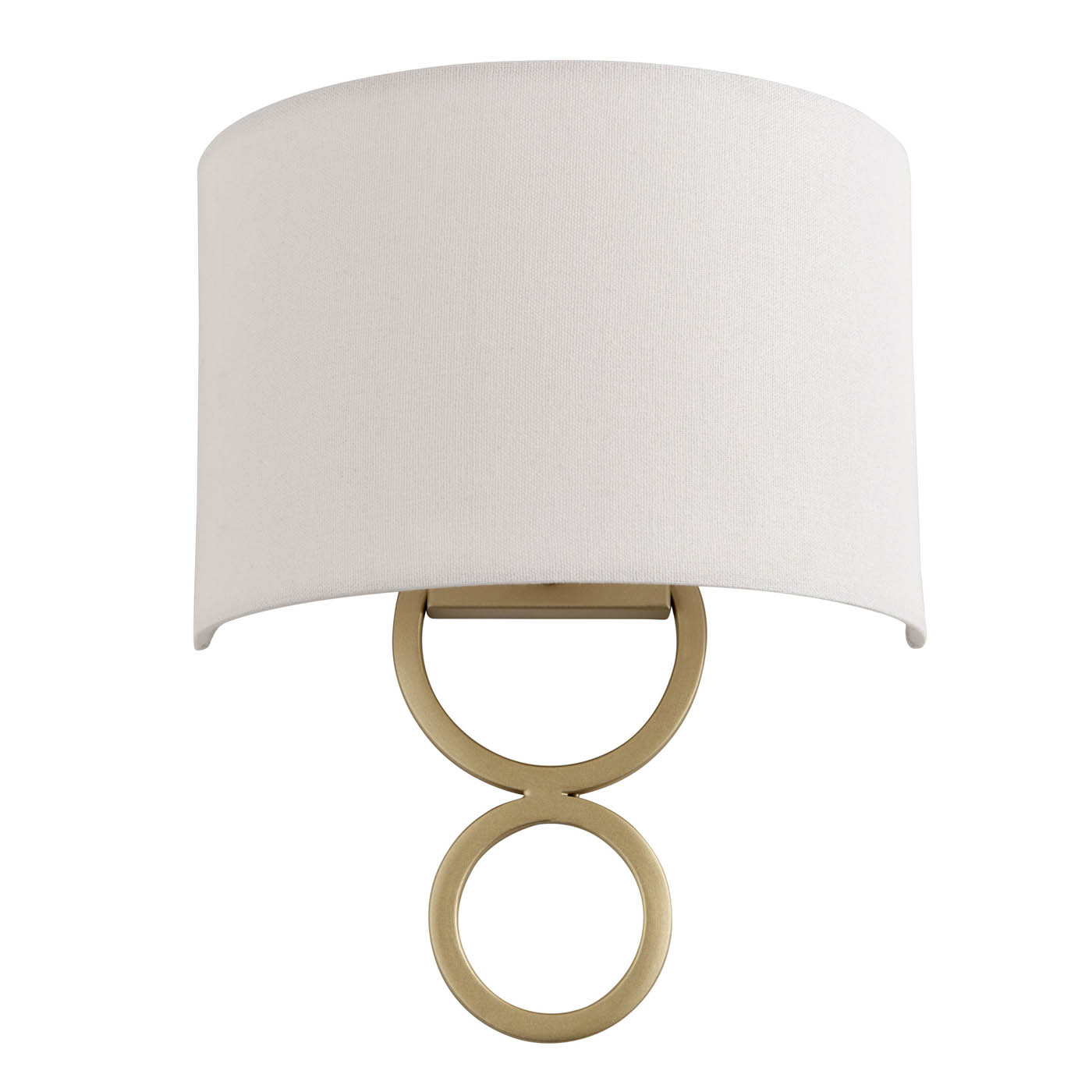 Wall Light Satin Gold Effect White Faux Linen Shade Modern (H)29.2 x (W)24 cm - Image 4