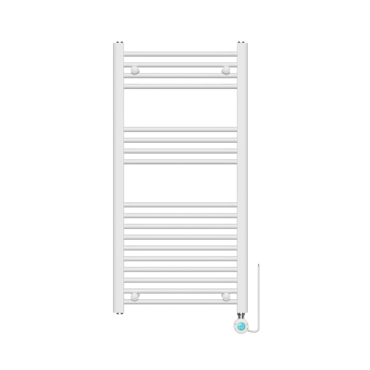 Flomasta Electric Towel Rail Radiator White Flat Bathroom Warmer (H)100x(W)50cm - Image 4