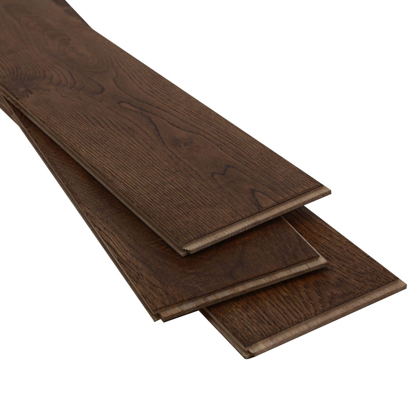 GoodHome Skanor Natural Dark Brown Oak Solid wood flooring, Pack of 1, 1.8m² - Image 1