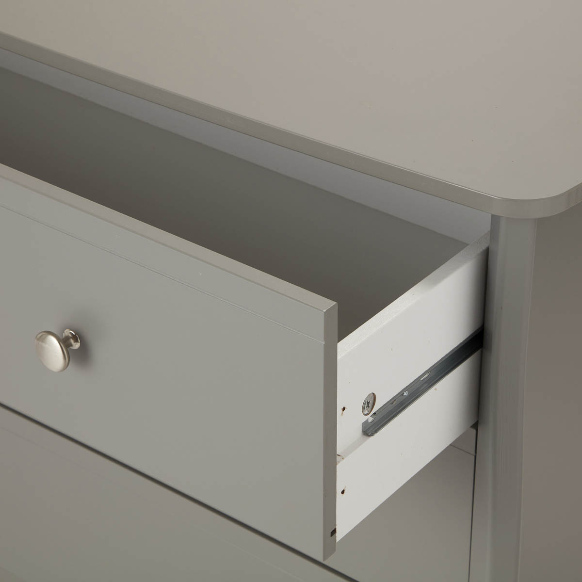 Chest of Drawers Wide 3 Drawer Satin Grey French Chic (H)800mm (W)965mm (D)450mm - Image 6