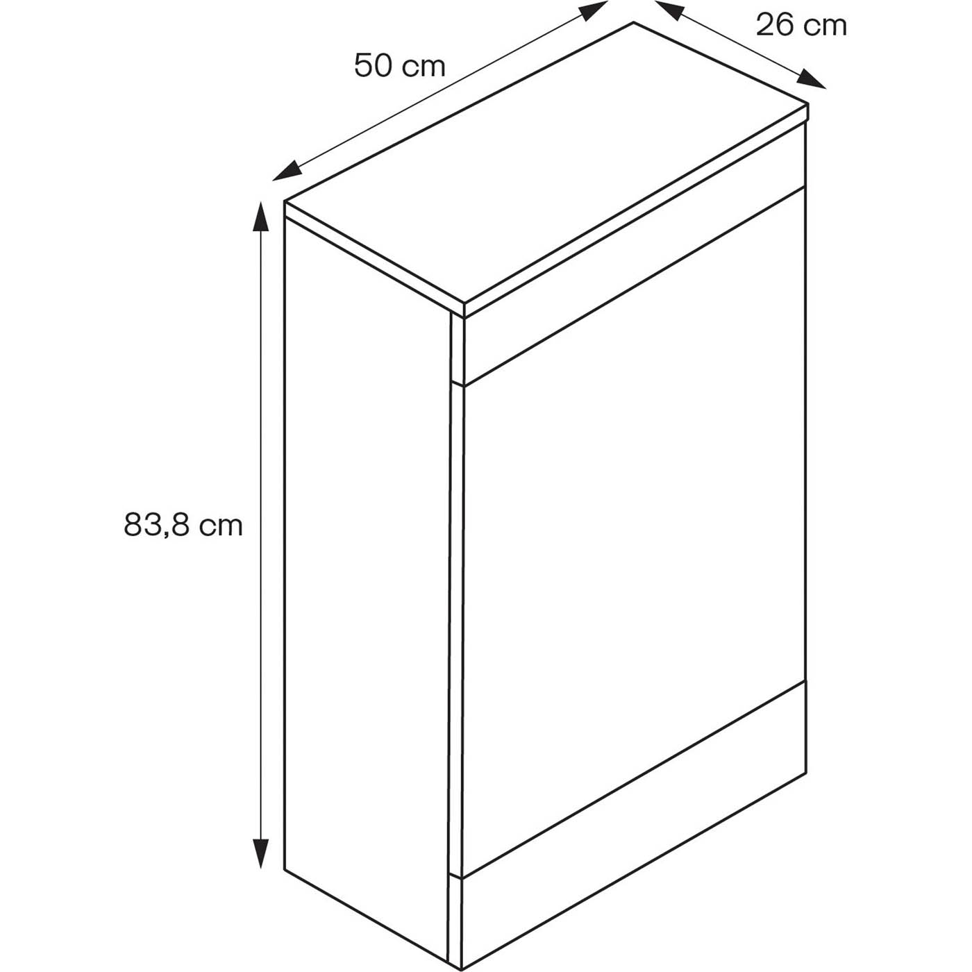 Toilet Cabinet Imandra Freestanding Matt Black WC Unit Bathroom Modern 84x50cm - Image 2