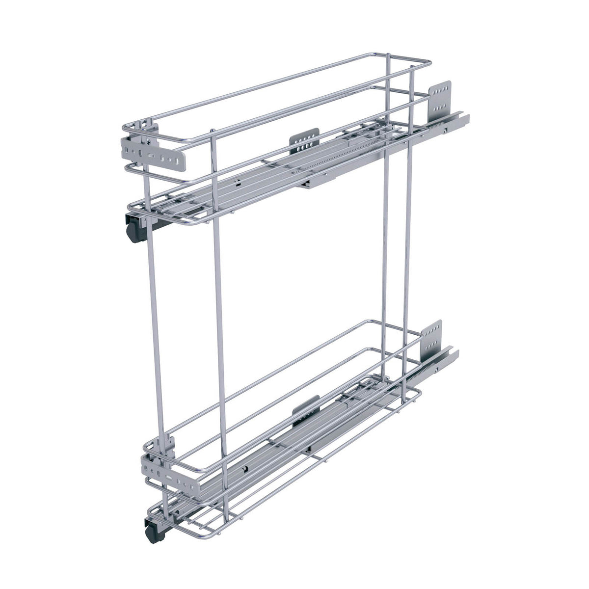 Kitchen Pull Out Storage Baskets For 150mm Cabinet 2 Tiers Silver Soft Close - Image 1