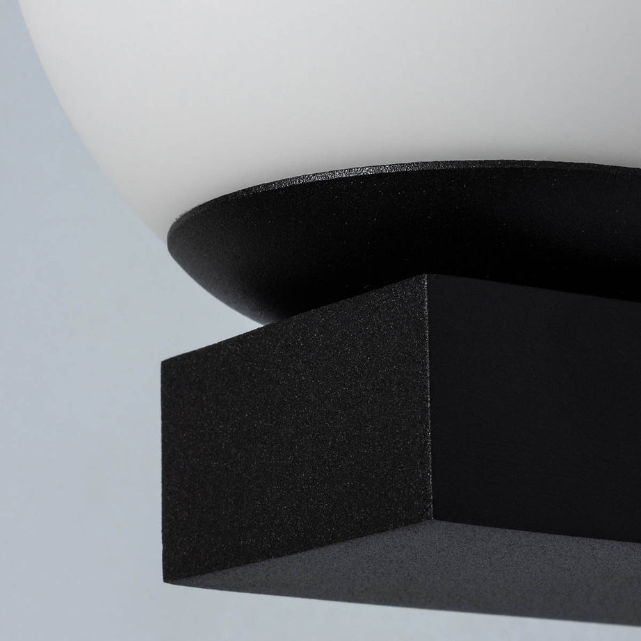 Bathroom LED Wall Light Matt Black Cool White Oval Shade Modern Integrated Bulb - Image 4