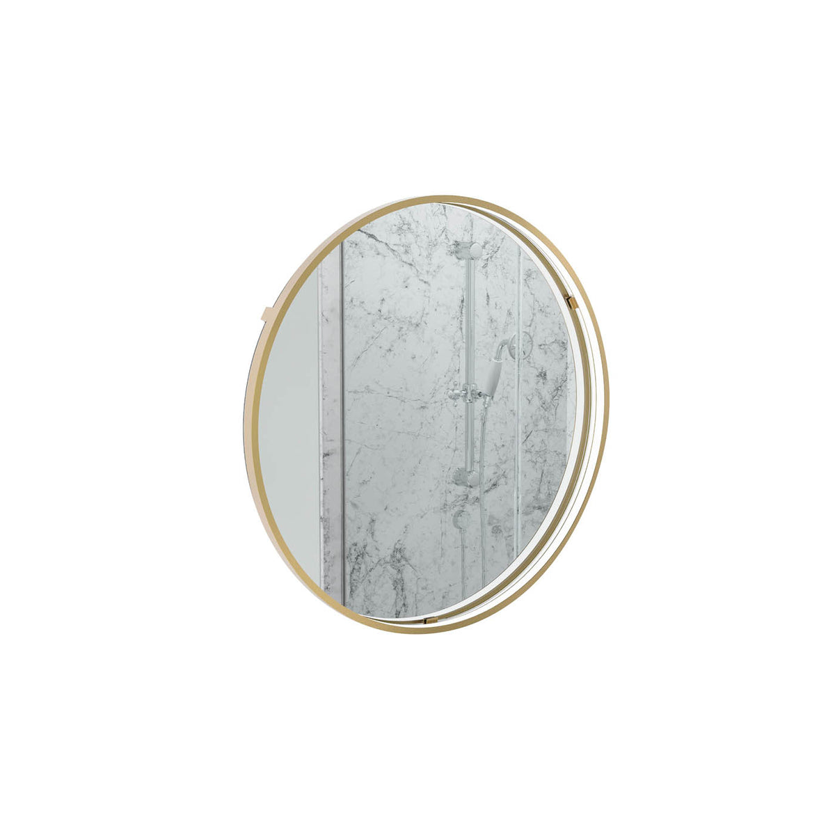 Sensio Bathroom Wall Mirror Illuminated Brass Effect Circular (H)60cm (W)60cm - Image 1