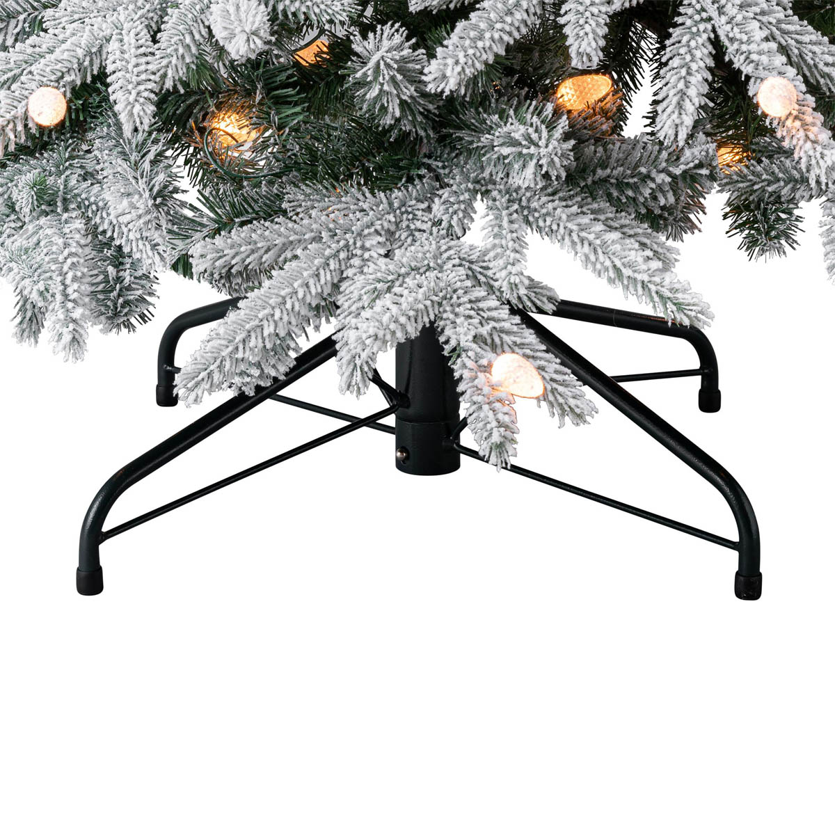 Christmas Tree 6ft Green Artificial LED Pre Lit Warm White Flocked Effect - Image 9