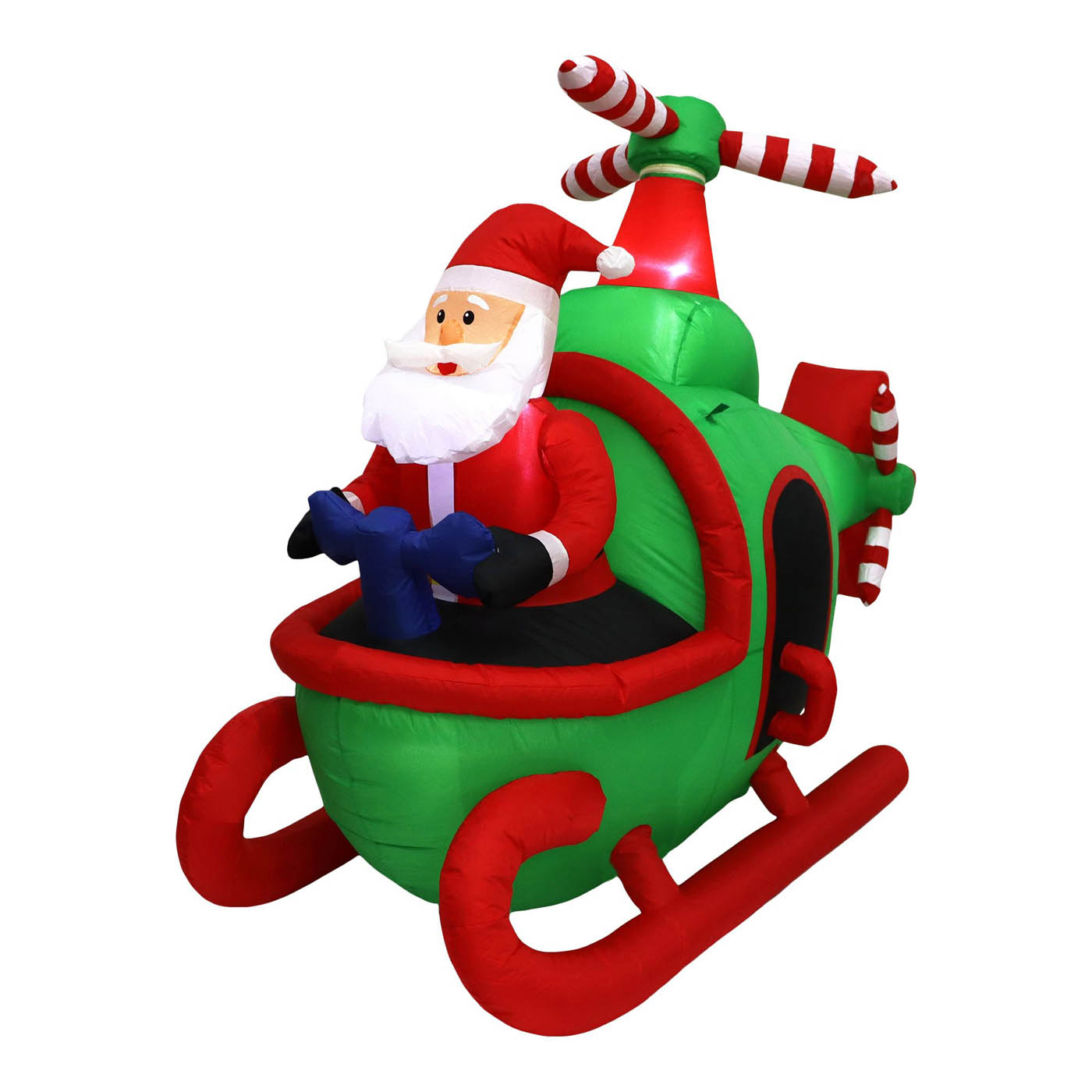 Christmas Santa In Helicopter Inflatable LED Outdoor Weather Resistant (H)1.37m - Image 1